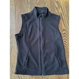 Polar King Heavy Knit 100% Polyester Black Size Large‎ Full Zip Vest Zip Pockets